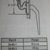 Truth Rear Mount Casement Handle 34-95 White, Bronze, Beige or Chestnut Bronze - Image 2