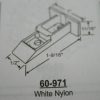 Florida Extruders / Milestone Sash Cam White Nylon 60-971 measures 1 9/16" x 1/2" - Image 2