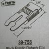 CertainTeed Awning Window Detach Clip 39-758 Black Plastic 1 29/64" x 5/8" - Image 2