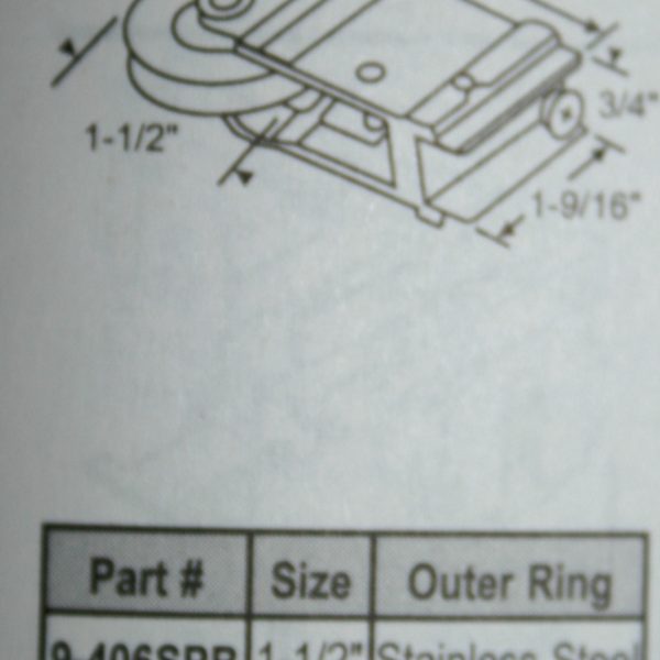 PGT Door Roller 9406SPB Stainless Steel Wheel