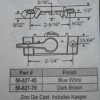 Sweep Lock and Keeper Set 2 1/4" Mounting Holes 50-827 Zinc Die Cast - Image 2