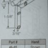 Corner Key 46-84 Handed 1 5/8" x 1 5/8" Die Cast - Image 3