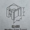 Mounting Screw Support 62-689 measures 31/64" x 1/2" - Image 2
