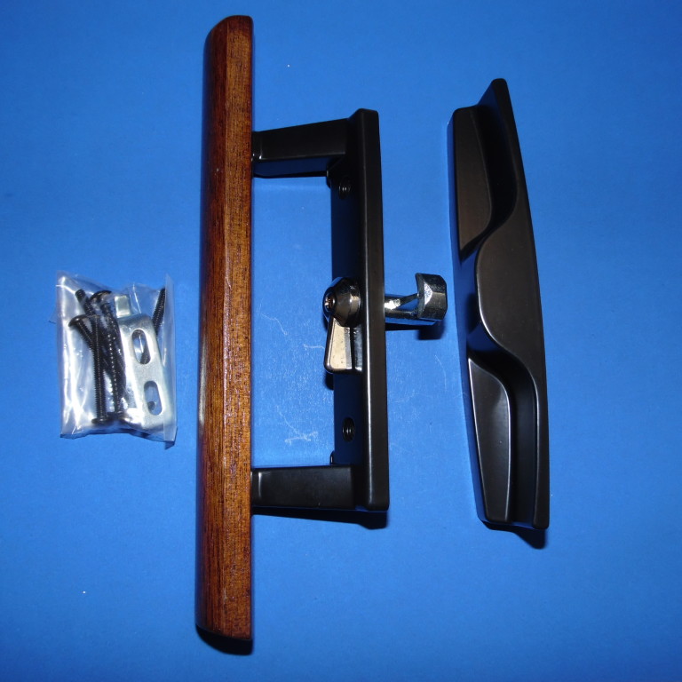 Acorn Patio Door Handle 13106X Set Includes Keeper and Screws Black or