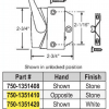 Andersen Casement Locking Handle and Keeper White or Stone 750-1351420 - Image 2