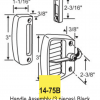 Traco Metal Patio Door Screen 3 Piece Locking Handle 14-75B - Image 2
