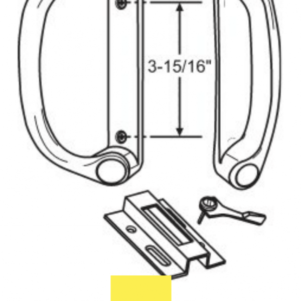 Silverline Patio Door Handle Kit 13508 White