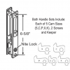 Flush Mount Handle for Patio Doors 13-140 Key or Non-Keyed White,Black,Chrome or Bronze With Night Lock - Image 2