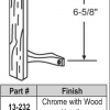 Capitol Patio Door Handle 13-232 Black or Chrome With Wood Handle 6/58" Hole Spacing Heavy Duty Chrome or Black Brackets - Image 2