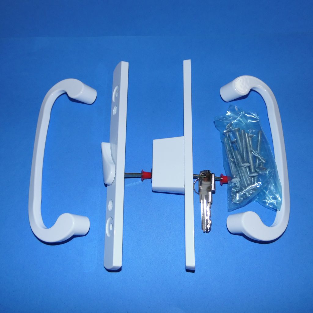 Sash Control Patio Door Handle 13245 White Keyed or NonKeyed Stamped