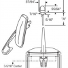 Roto Locking Handle 34-165-29W Small Forks 1 9/64" White - Image 2