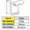 Security White Aluminum Sash Guide 900-9500AW with Screw - Image 2