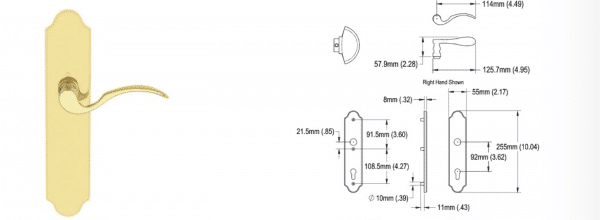 Hoppe Active Door Handle 850-2422063 Brass