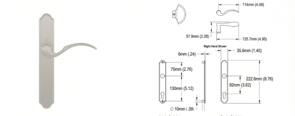 Hoppe Swing Door Handle Set 850-2106280 Satin Nickel