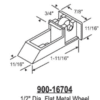 Sliding Window Roller 900-16704 Black 1/2" Diameter Flat Wheel - Image 2